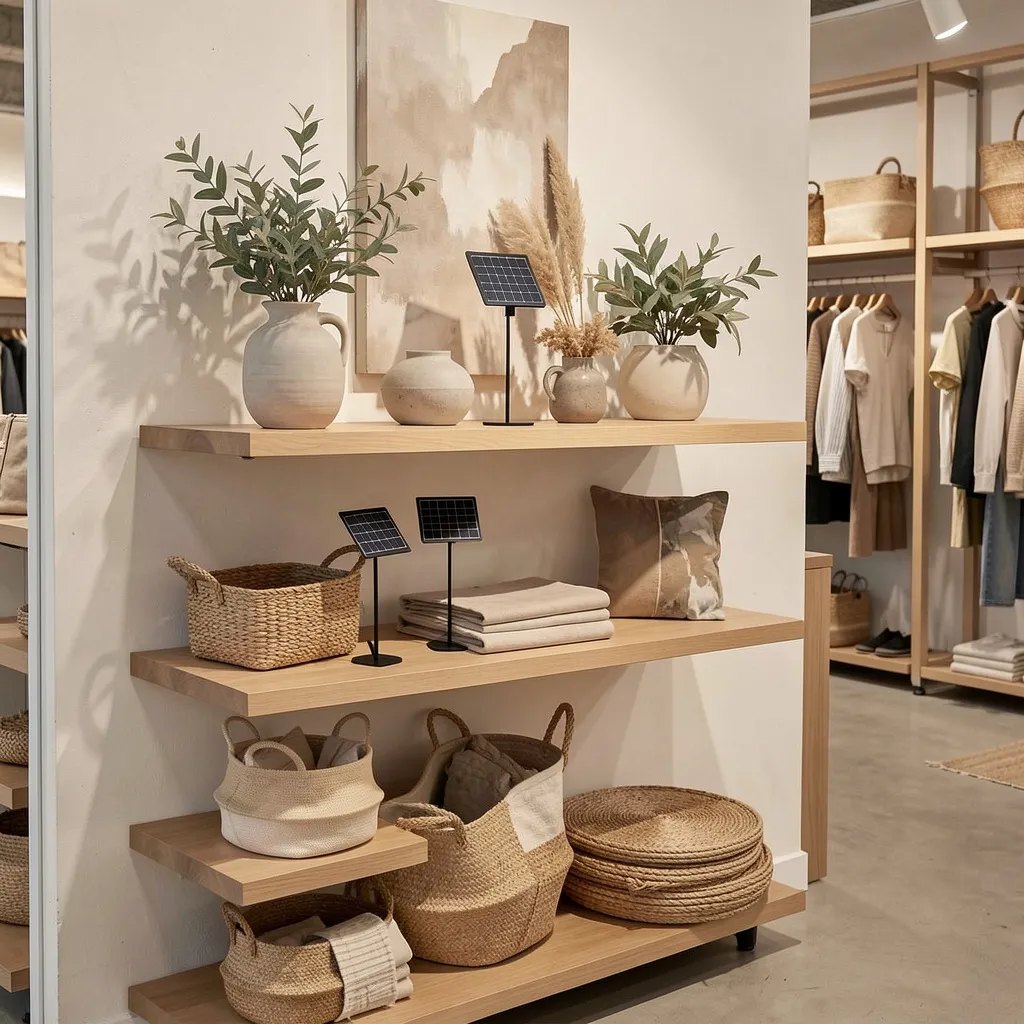 Solar stakes around a seating area