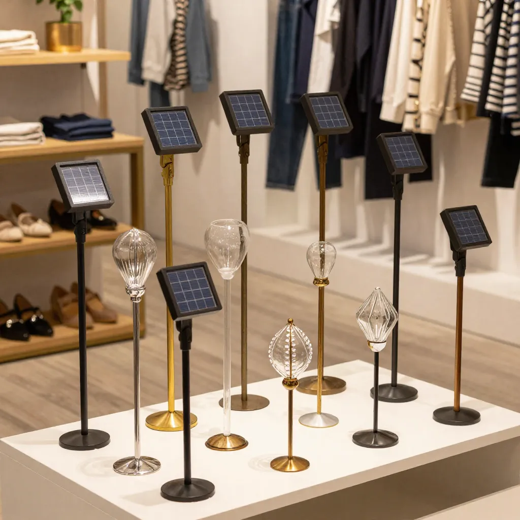 Solar stake close-up with panel