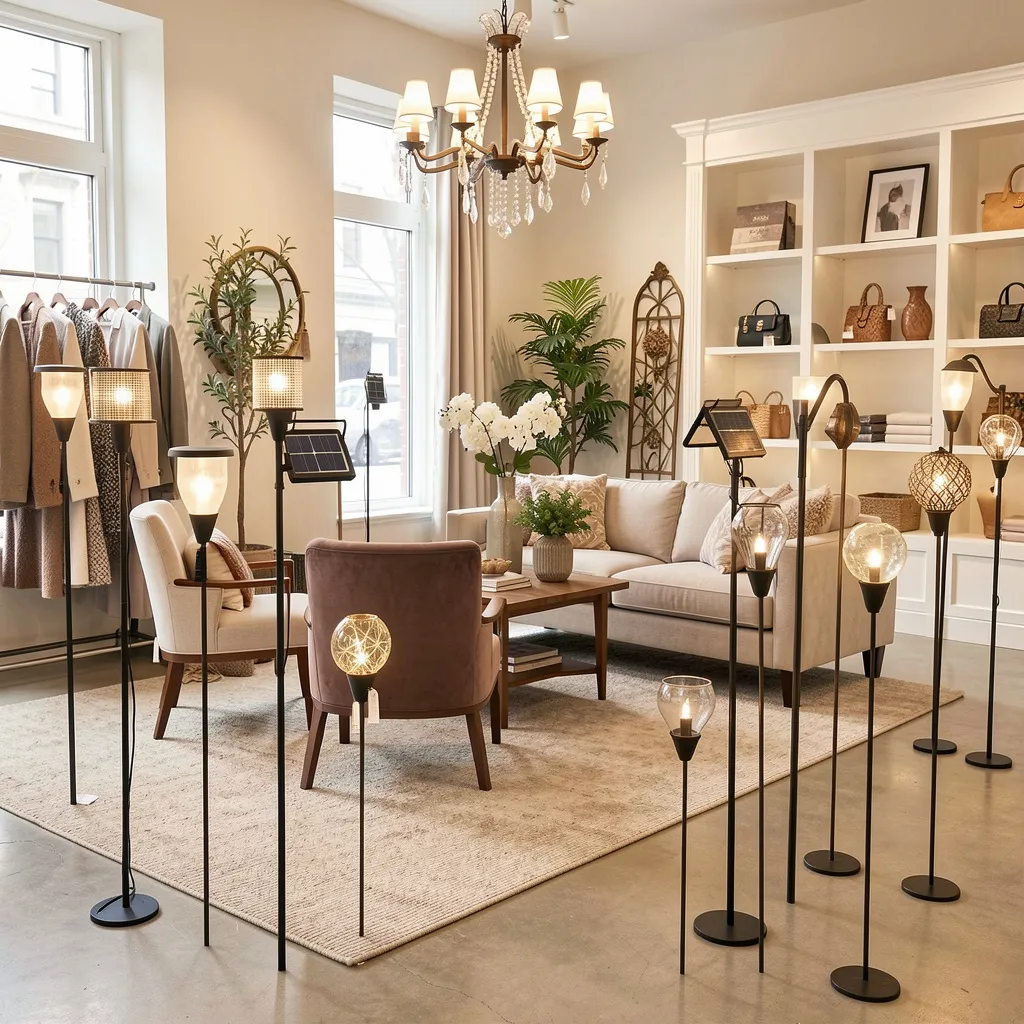 Garden path with solar stakes near a welcoming entrance