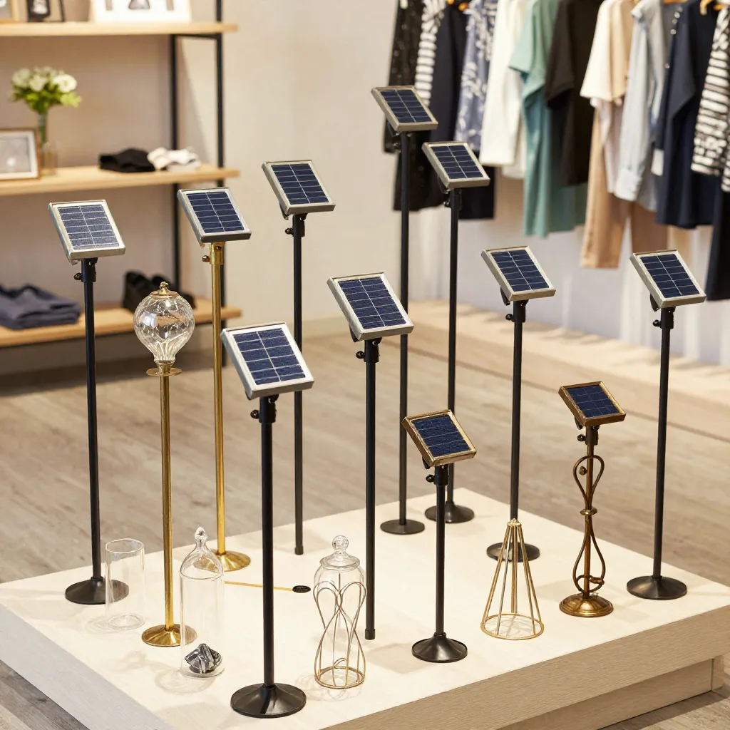 Garden with solar stake lighting